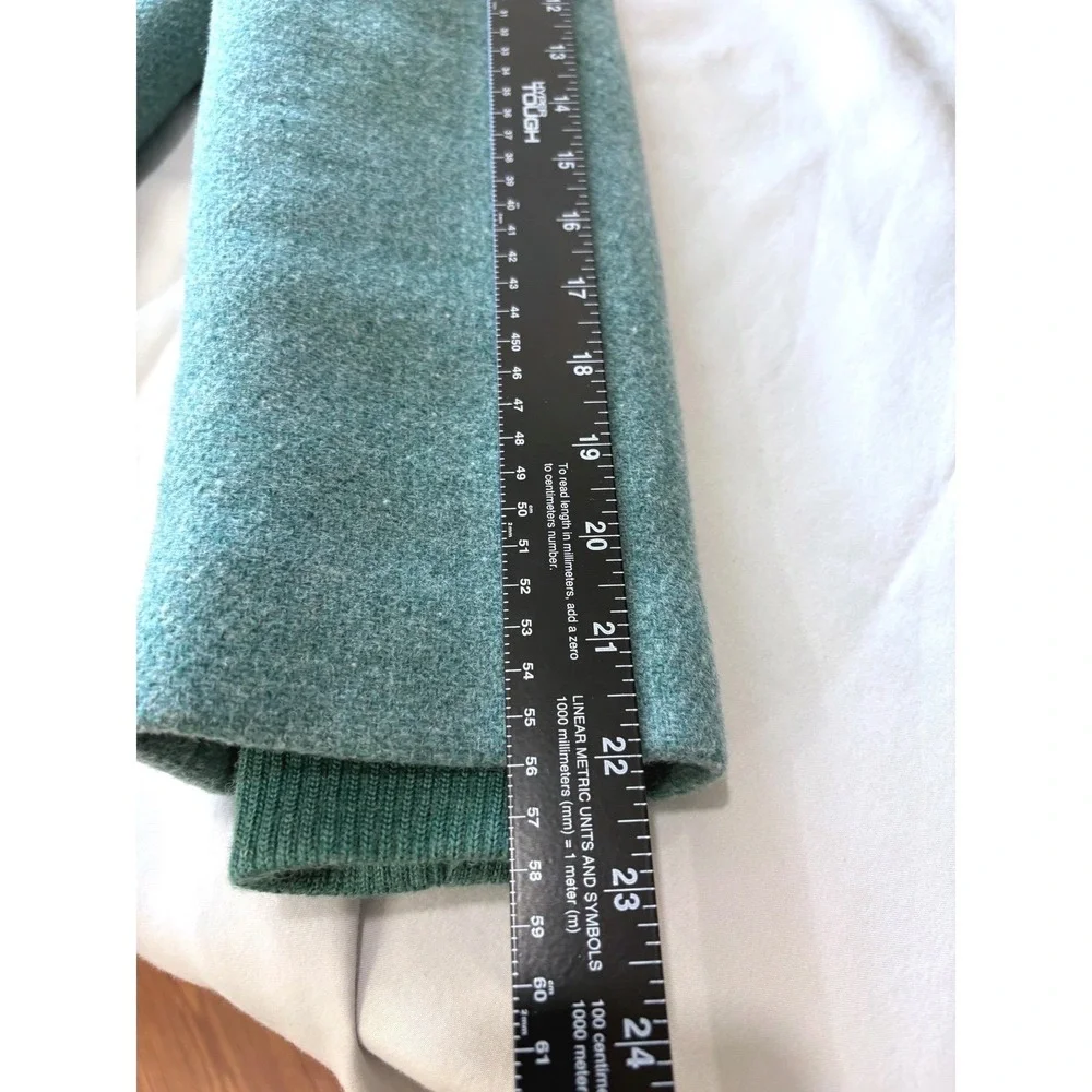 J. Crew Italian Stadium Cloth Lodge Teal Wool Coat Size 2 Full‎ Zip Mock Neck